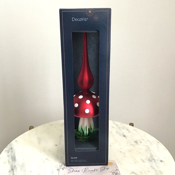 Anthropologie Glass Tree Topper Mushroom New In Box New With Tag - Picture 4 of 7